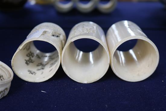 Three Chinese ivory vases